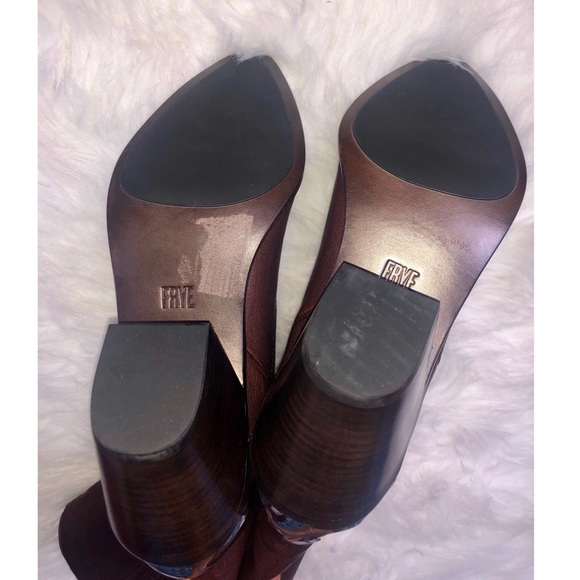 Frye Faye Metal Plate Pull On Western Boot (Brown) - Picture 5 of 7